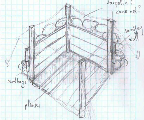 Building concept sketches
