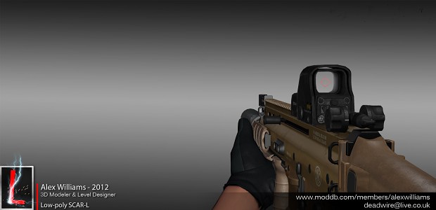 Low-poly SCAR-L with attachments