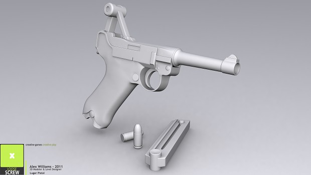 High Poly - Luger Pistol