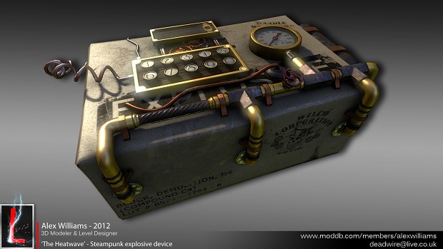 Low-poly Steampunk explosive device