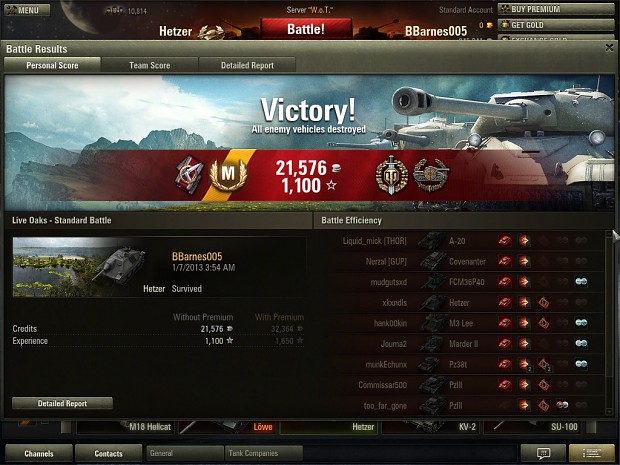 Another World of Tanks post-battle report