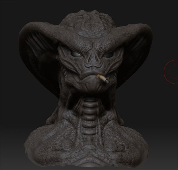 Speed sculpt of a smoking alien