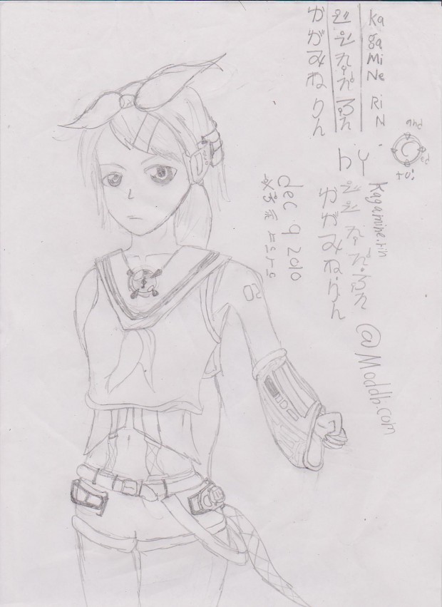 Kagamine Rin Pencil-only Fanart..