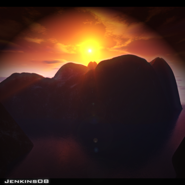 Terragen - Sunrise over Mountains