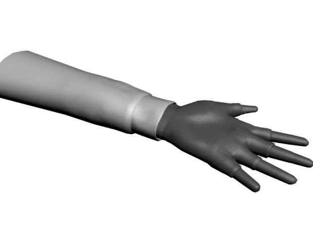unrigged, untextured arms model