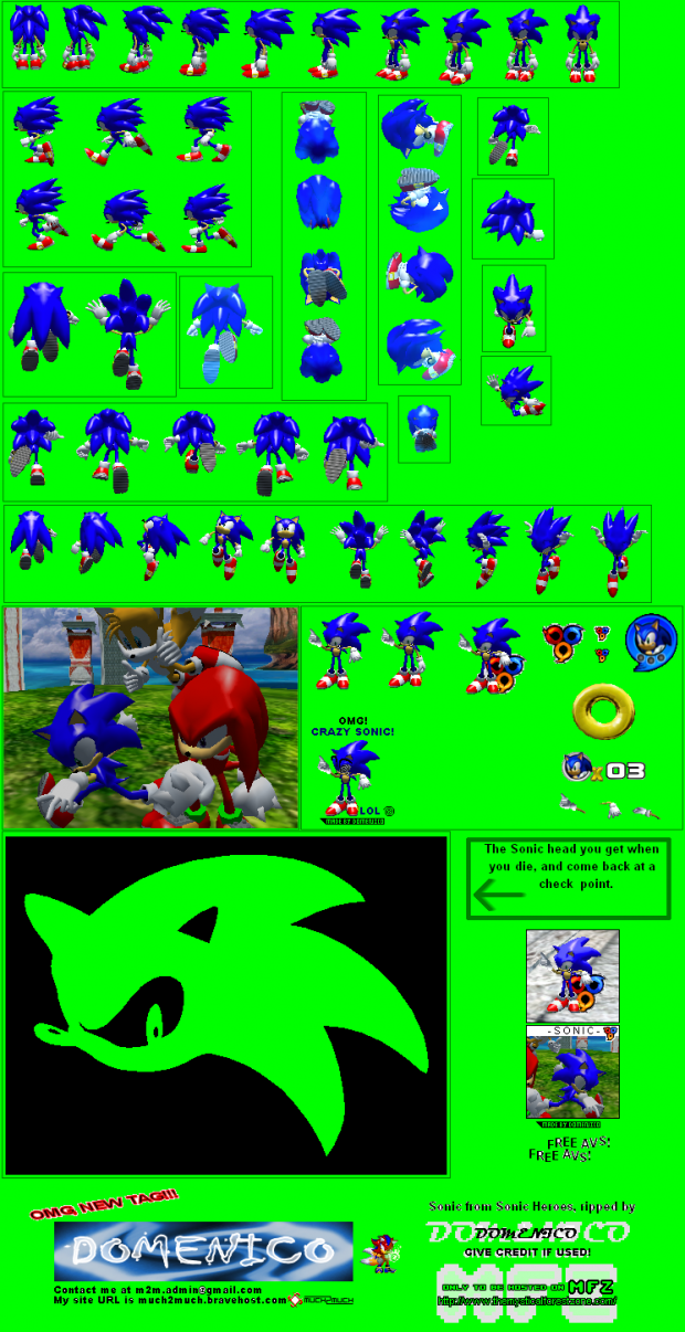 sonic sprite grid