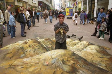 Awesome 3D chalk drawings