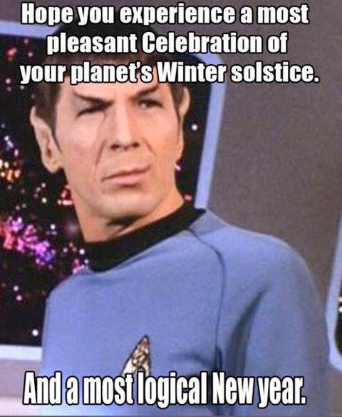 Mr.Spock wishes good Winter Solstice & 6016 with Logic.
