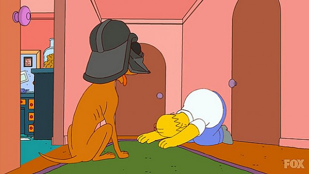 Homer Simpsons know how to treat Lord Vader