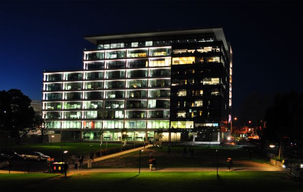 H-Building, Monash University Campus at night