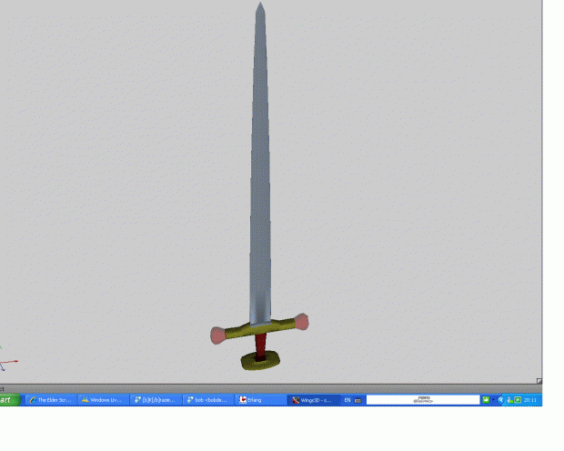 My first modeled sword with wings 3d.