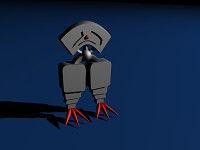 Sad bot with no hands 3D