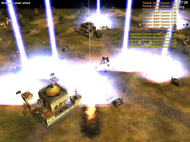 Destroying the enemy base with particle beams :O