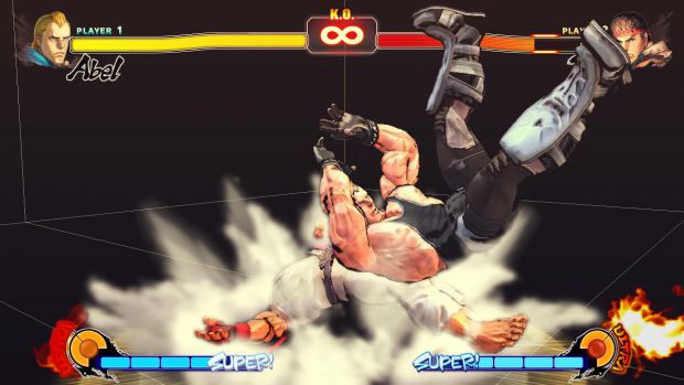 Street Fighter IV - Abel kicking Ryu's ass