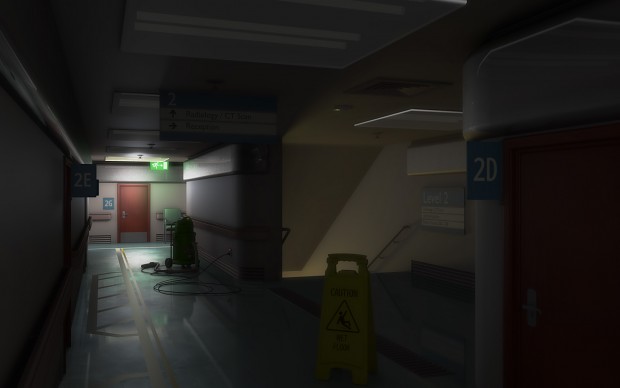 Hospital Corridor at Night