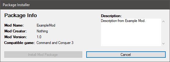 Command and Conquer 3 Mod Launcher Package Installer 2