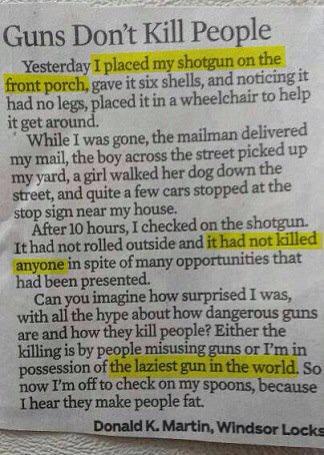 guns don't kill people