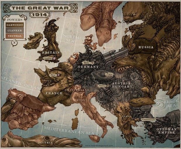 World War I Caricature Map