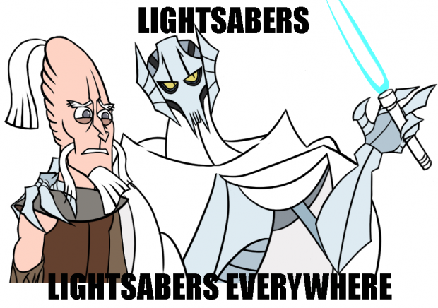 Lightsabers..... Lightsabers Everhwere