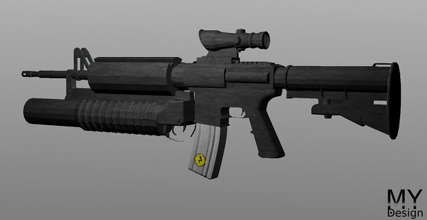 M4a1 Carbine with grenade launcher, simple texture