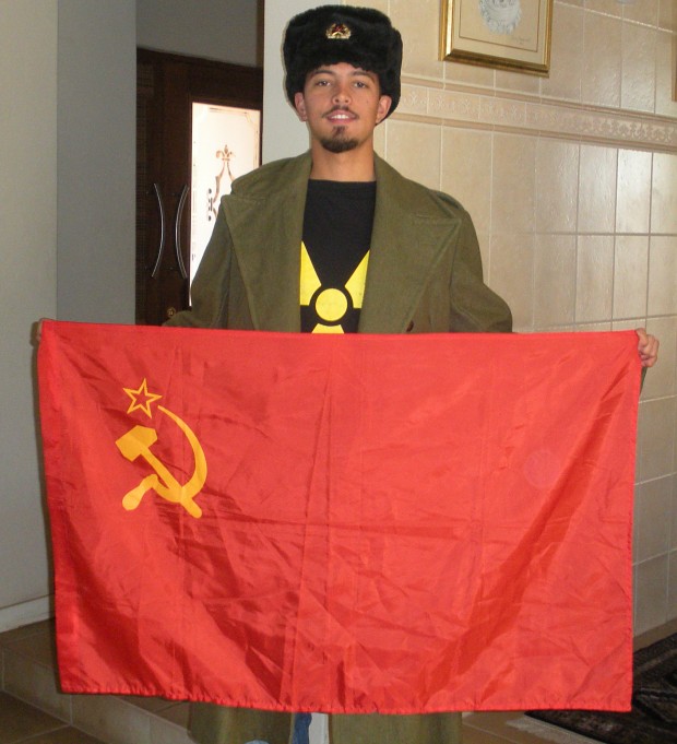 ME! With our CCCP Flag!!