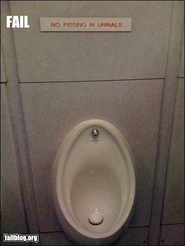 no pissing in the urinal