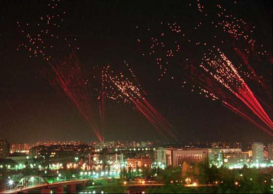 Belgrade during NATO bombardment in 1999