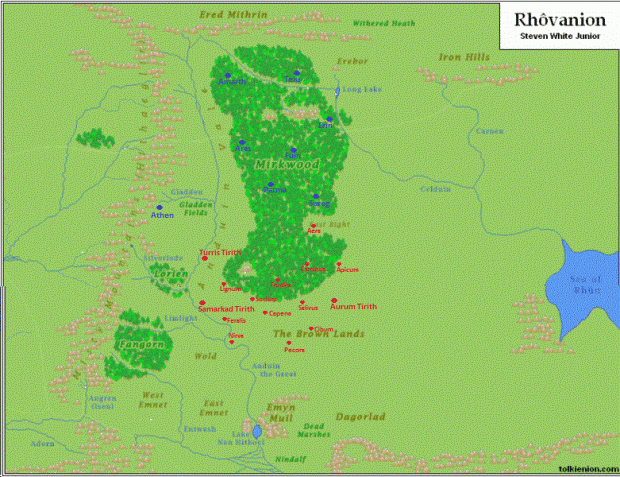 Edited map of Rhovanion