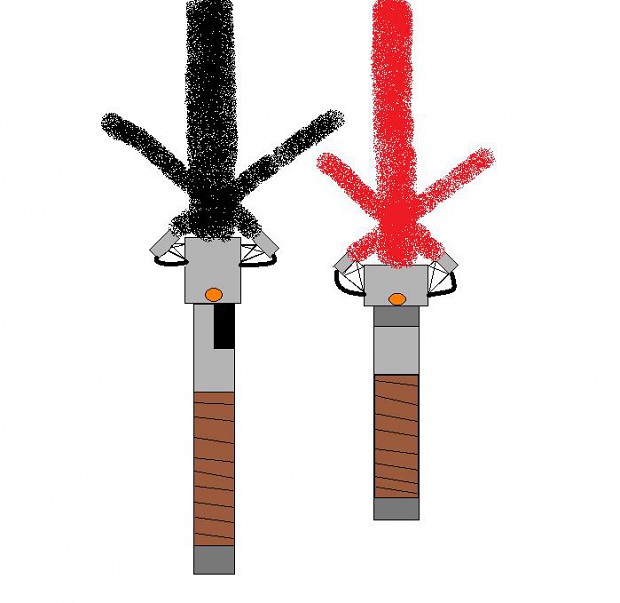 My lightsabers ( a bit crude image)