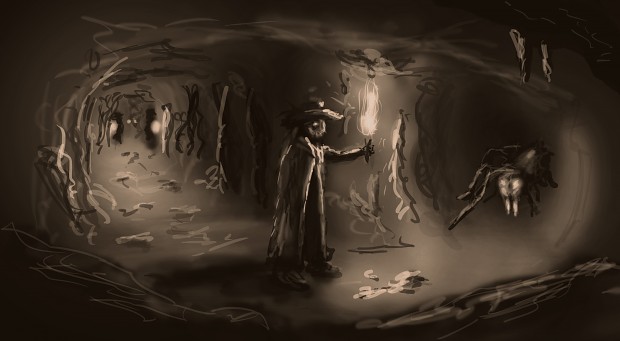 Fast sketch, cave .