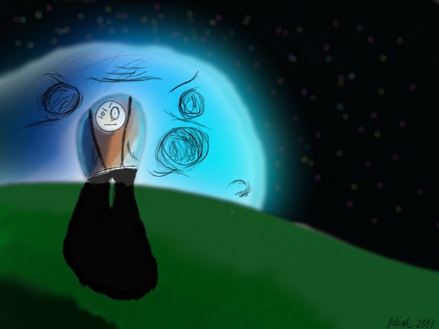 First Drawing with first tablet.The night visitor.