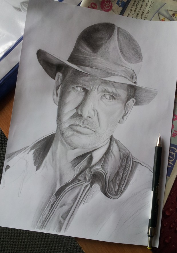 Harrison Ford Indiana Jones drawing WIP by request