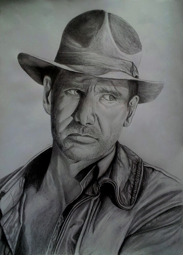Harrison Ford Indiana Jones drawing FINISHED