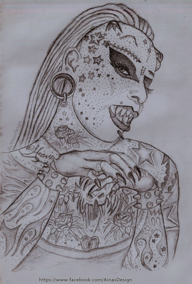 Vampire woman drawing :)