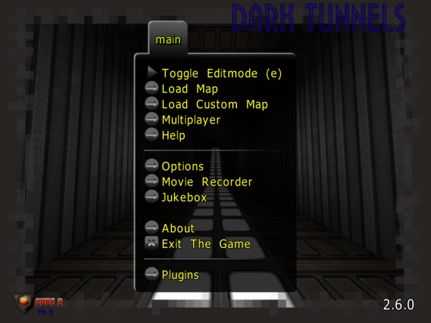 Dark Tunnels: Menu Screen v0.2
