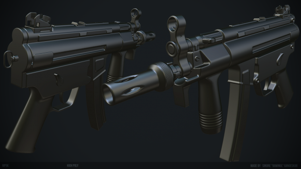 MP5K High Poly WIP by Raminul