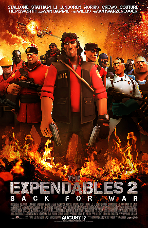Expandables movie poster remake in SFM