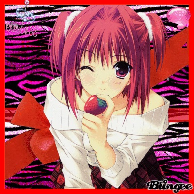 Anime Girl with strawberry
