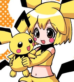 Anime Girl holding Pikachu