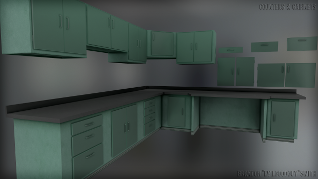 Counters and Cabinets - Green