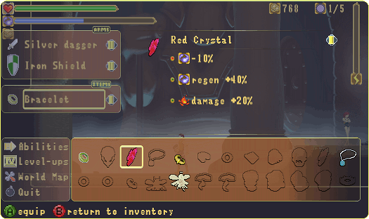 Item Screen in Action