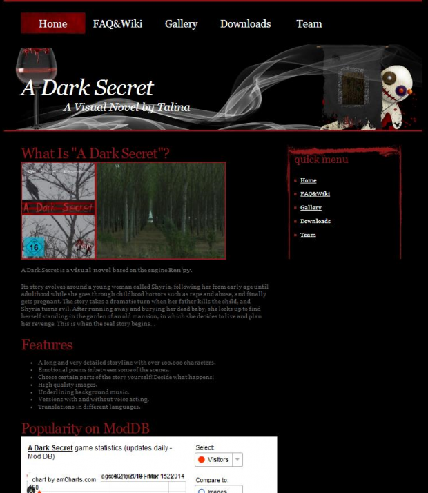 A Dark Secret - Homepage