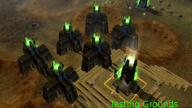 Cross walls for necrons with obelisk turrets