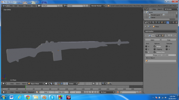 First gun model 3D view