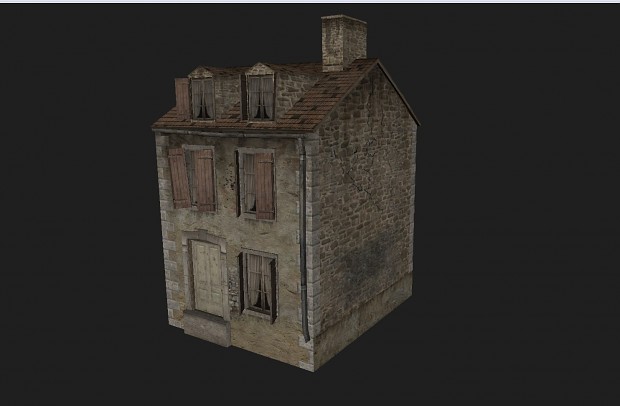 3ds Max modeling: World War 2 French Village House