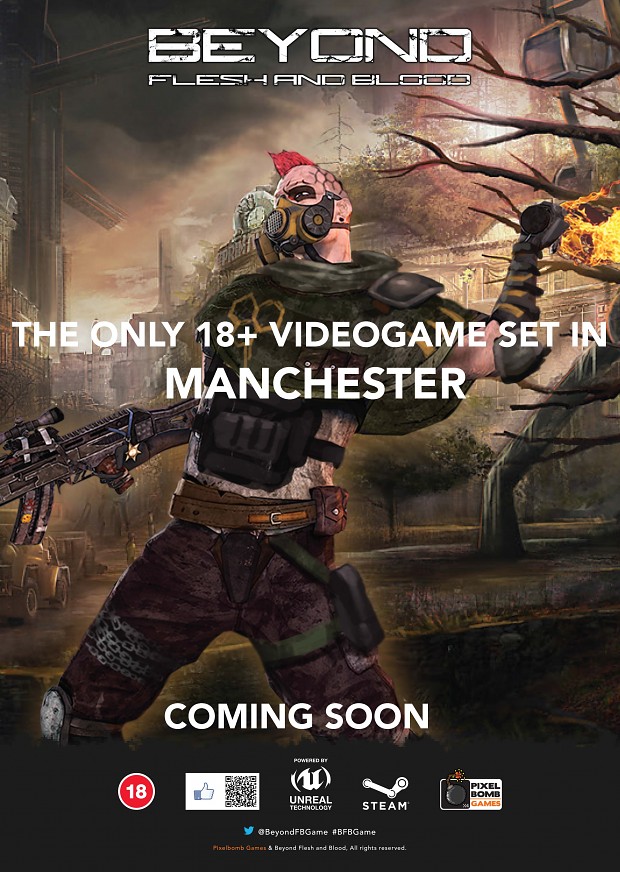 Poster in Manchester for Beyond Flesh and Blood