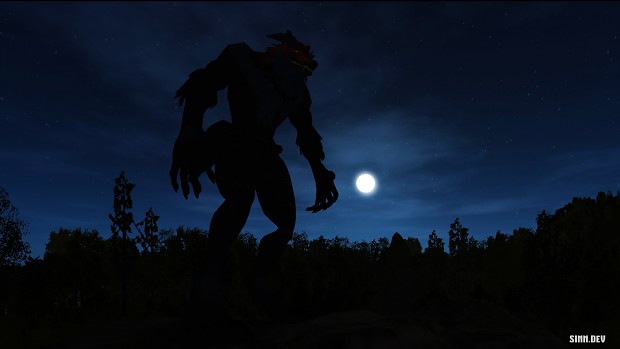 Werewolf with the full moon.. loooooking creepy!