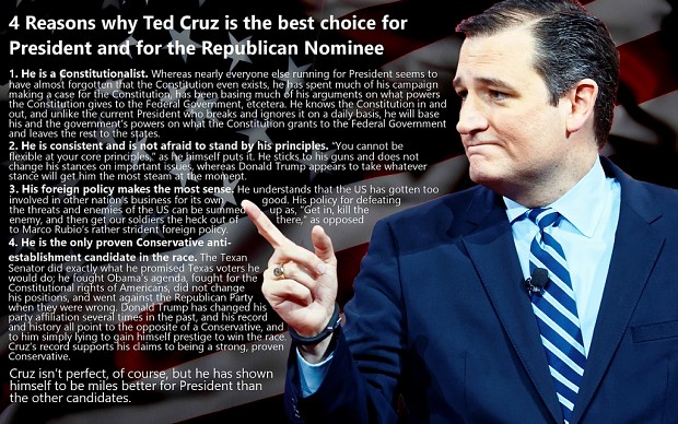 4 Reasons to vote for Ted Cruz