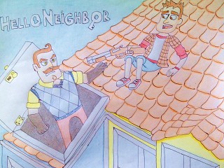 the neighbor on the roof
