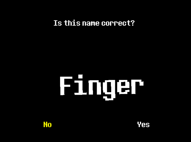 fallen human named "finger"
